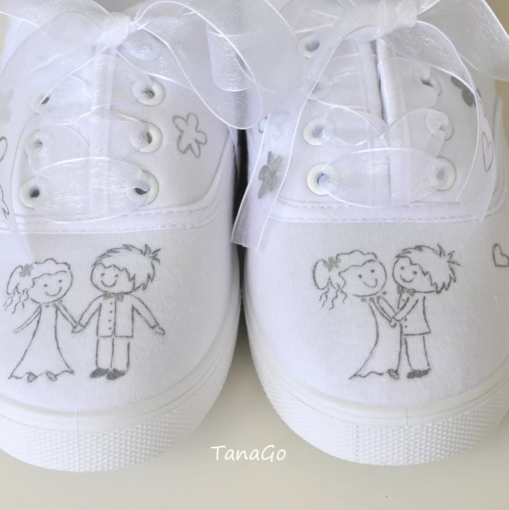 Svatební tenisky se stříbrnou