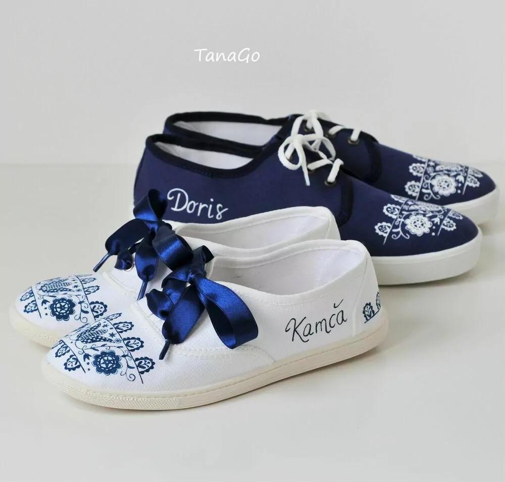 Modré námořnické saténové tkaničky no.7