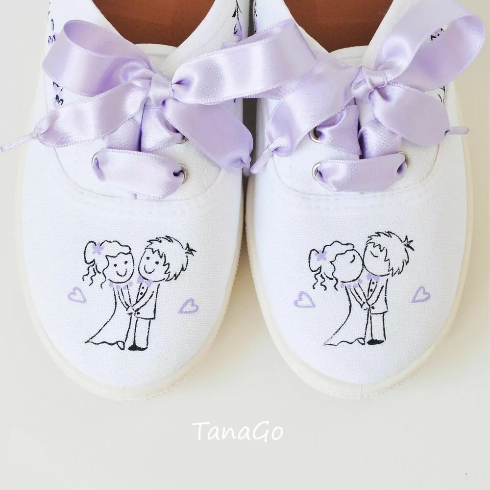 Svatební tenisky s levandulí