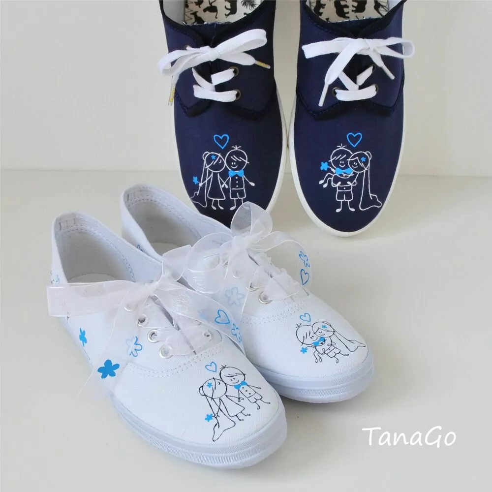 Svatební tenisky párové modré