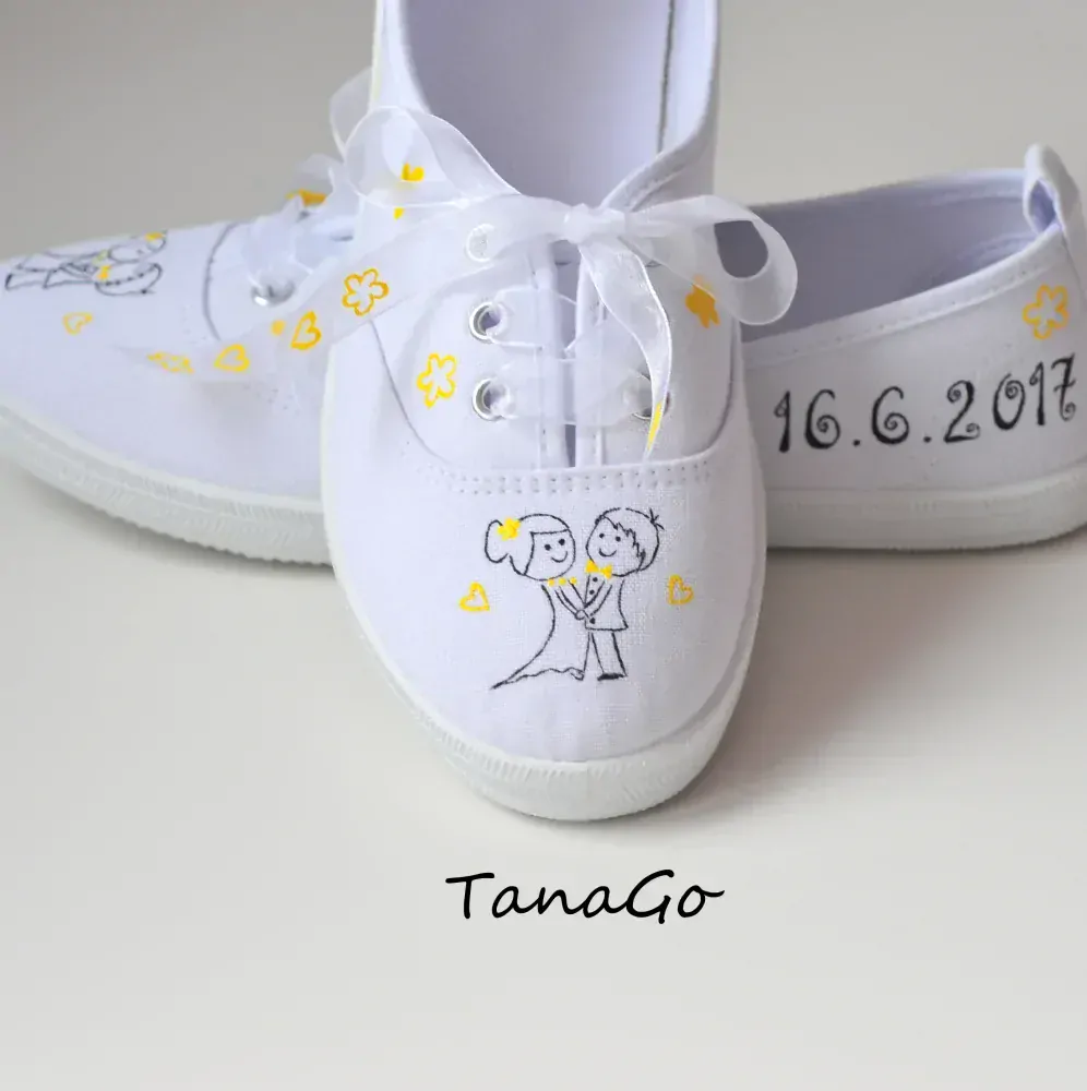 Svatební tenisky se žlutou