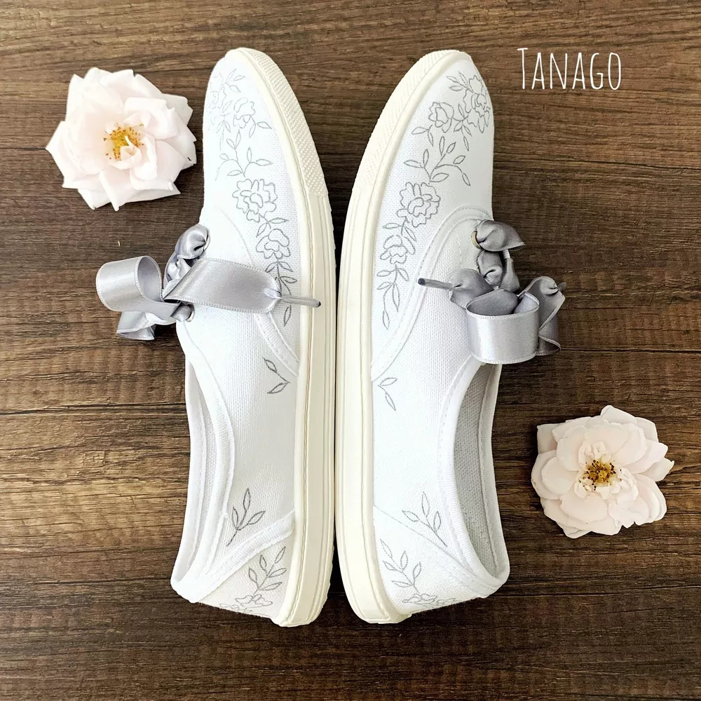 Malované tenisky Svatební krajka