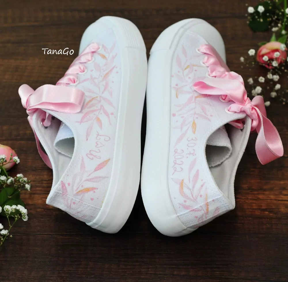 Malované tenisky Rosegold větvičky