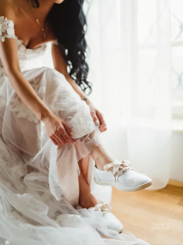 Svatební tenisky Béžová krajka