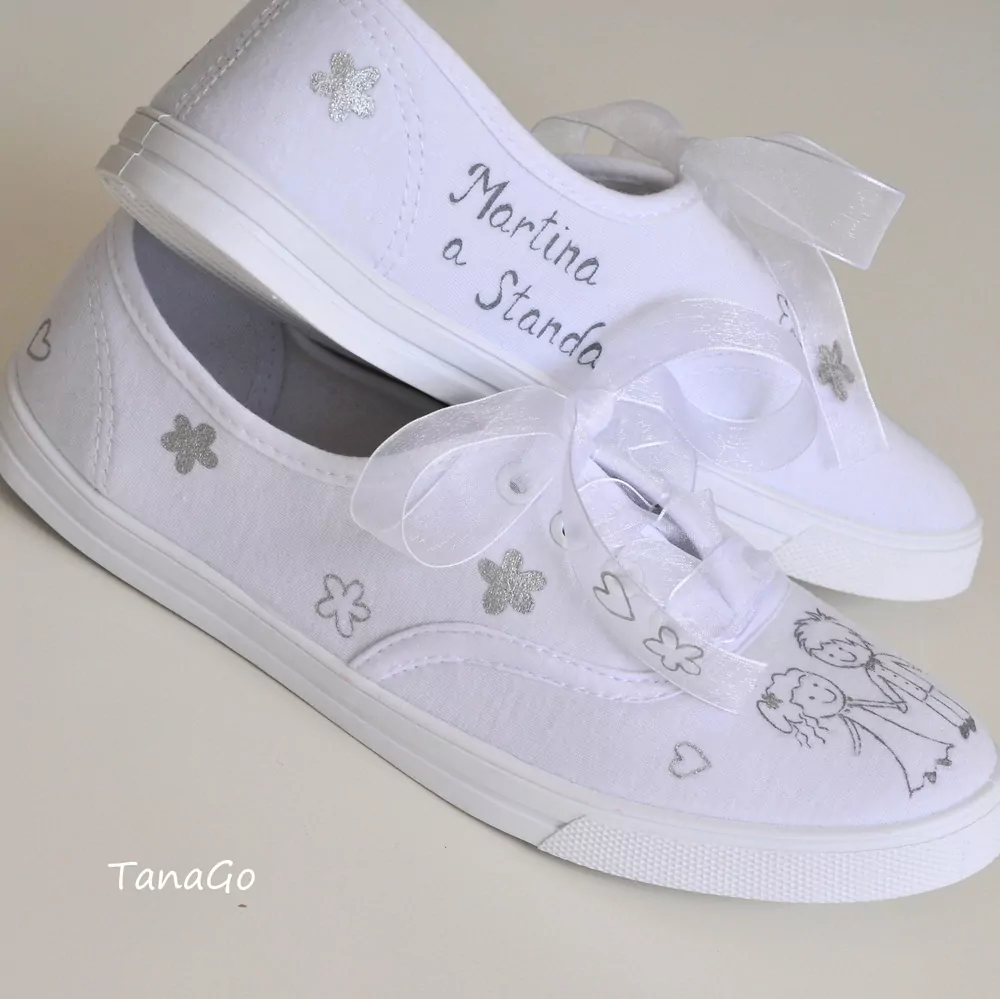 Svatební tenisky se stříbrnou