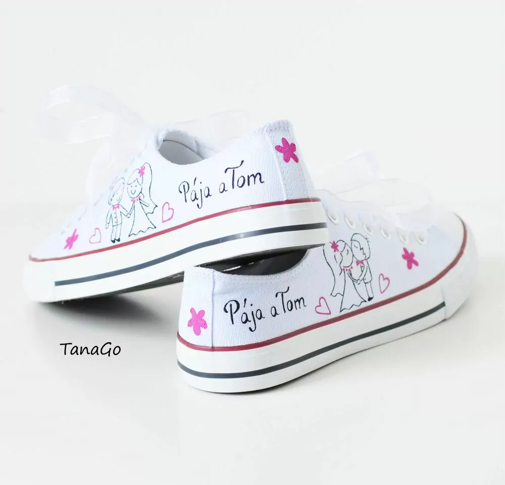 Svatební tenisky nízké s malinovou růžovou