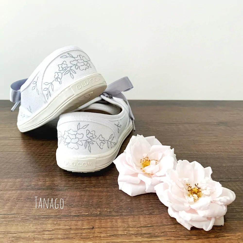 Malované tenisky Svatební krajka