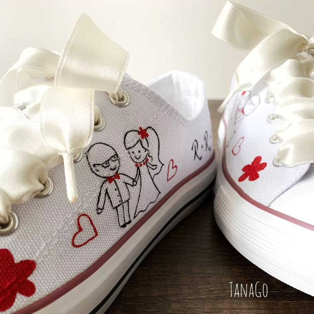 Tenisky pro nevěstu s pejskem