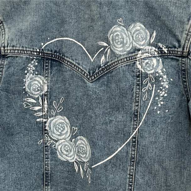 Džínová bunda se srdcem 