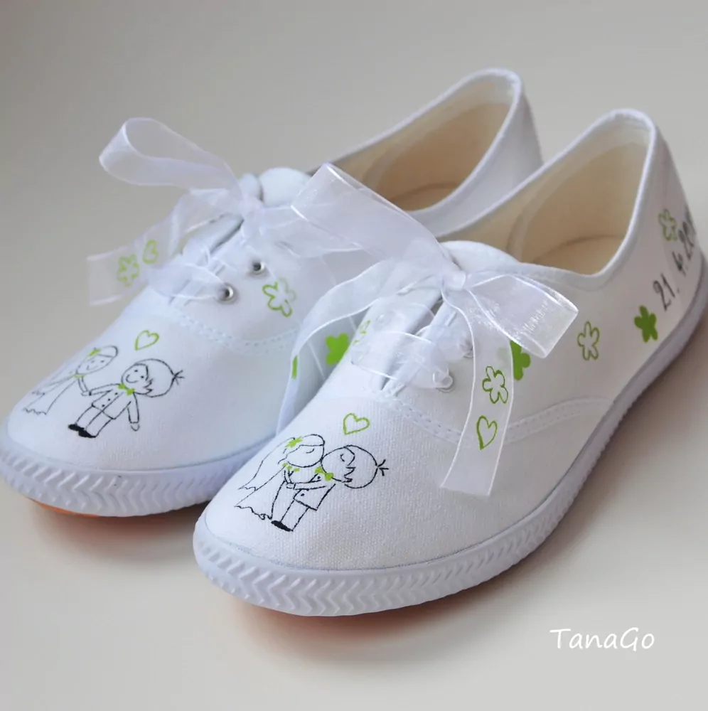 Svatební tenisky se zelenou