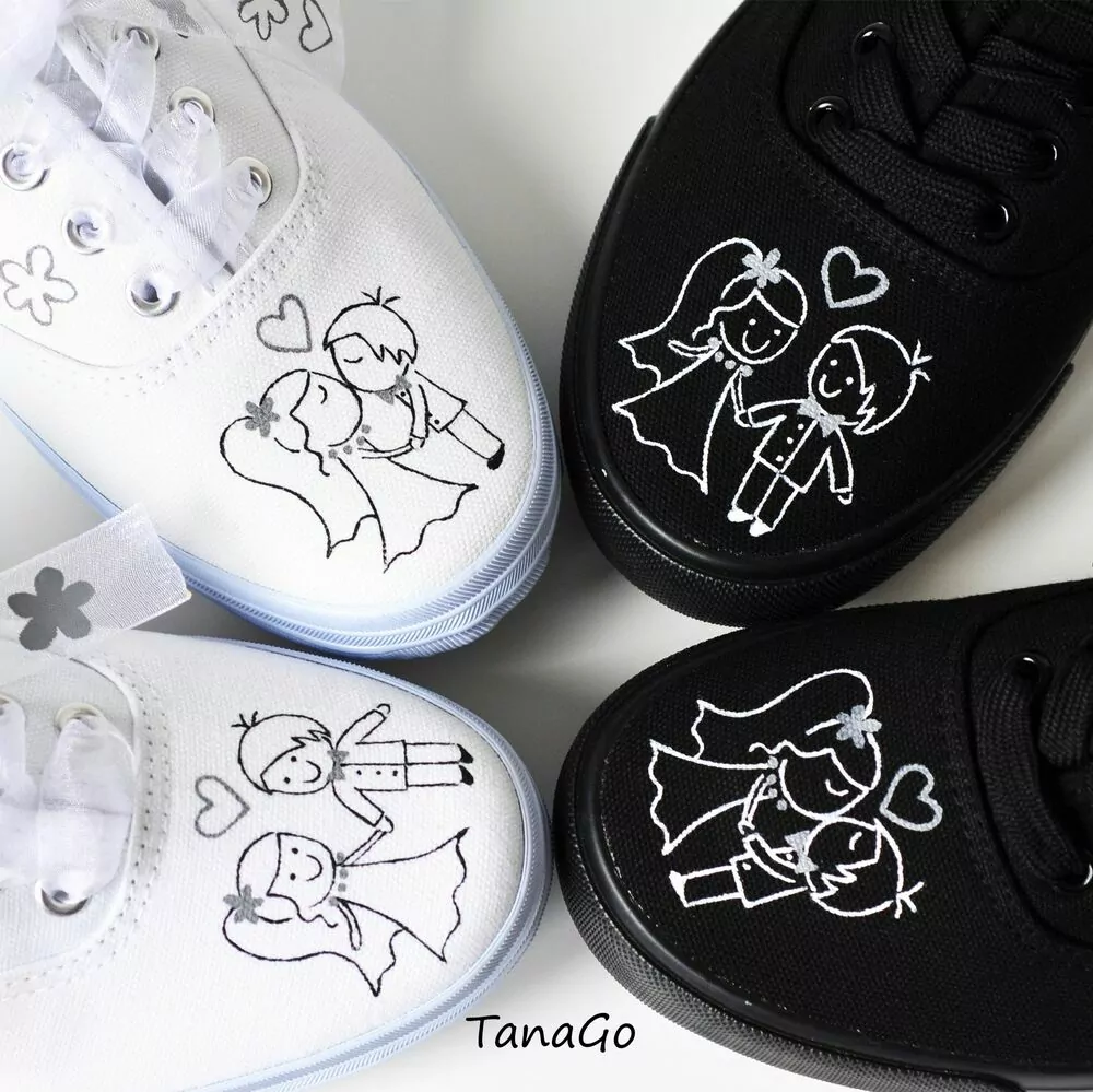 Svatební tenisky párové šedé