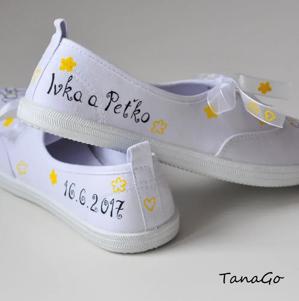 Svatební tenisky se žlutou