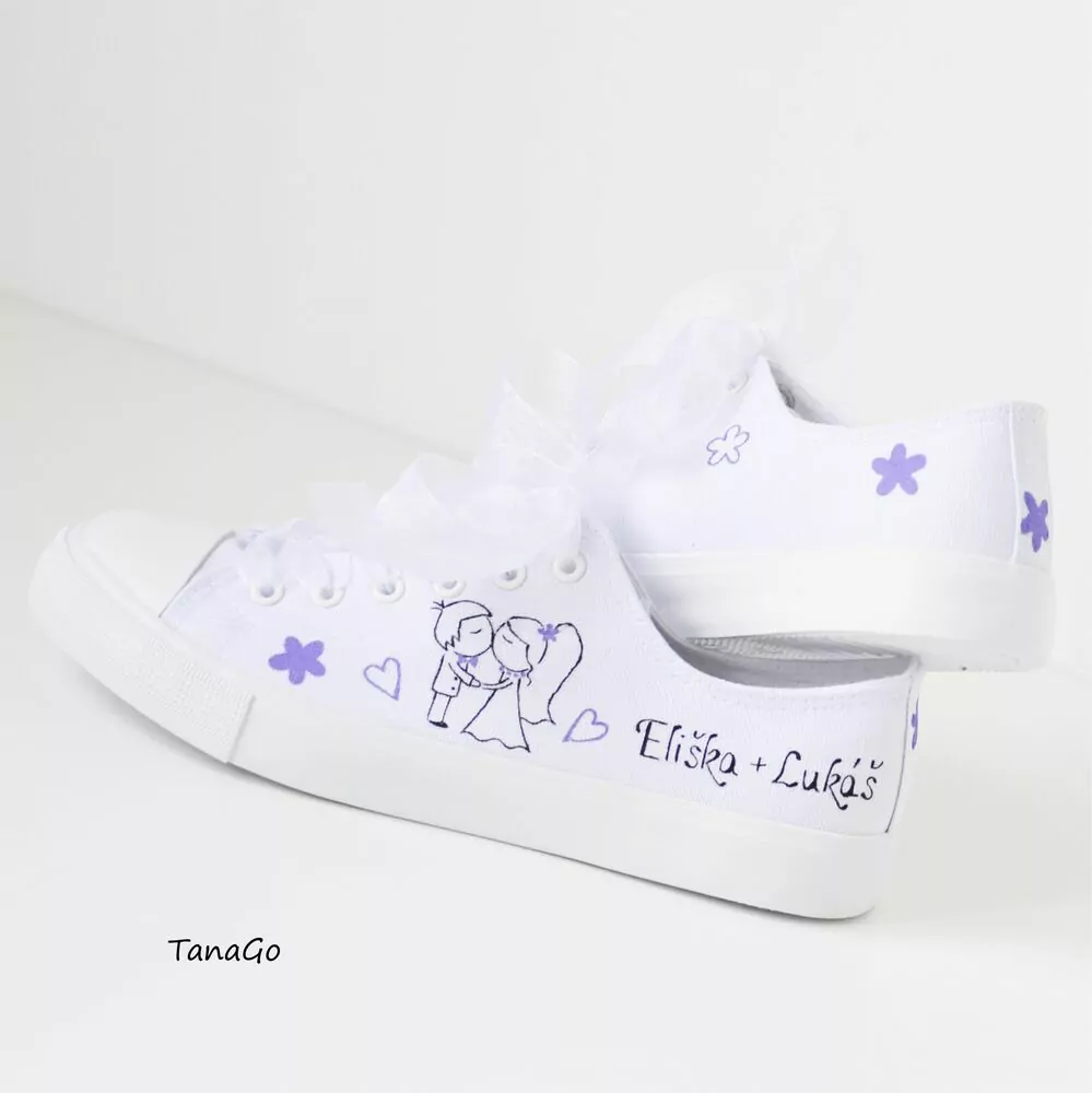 Svatební tenisky nízké s fialovou
