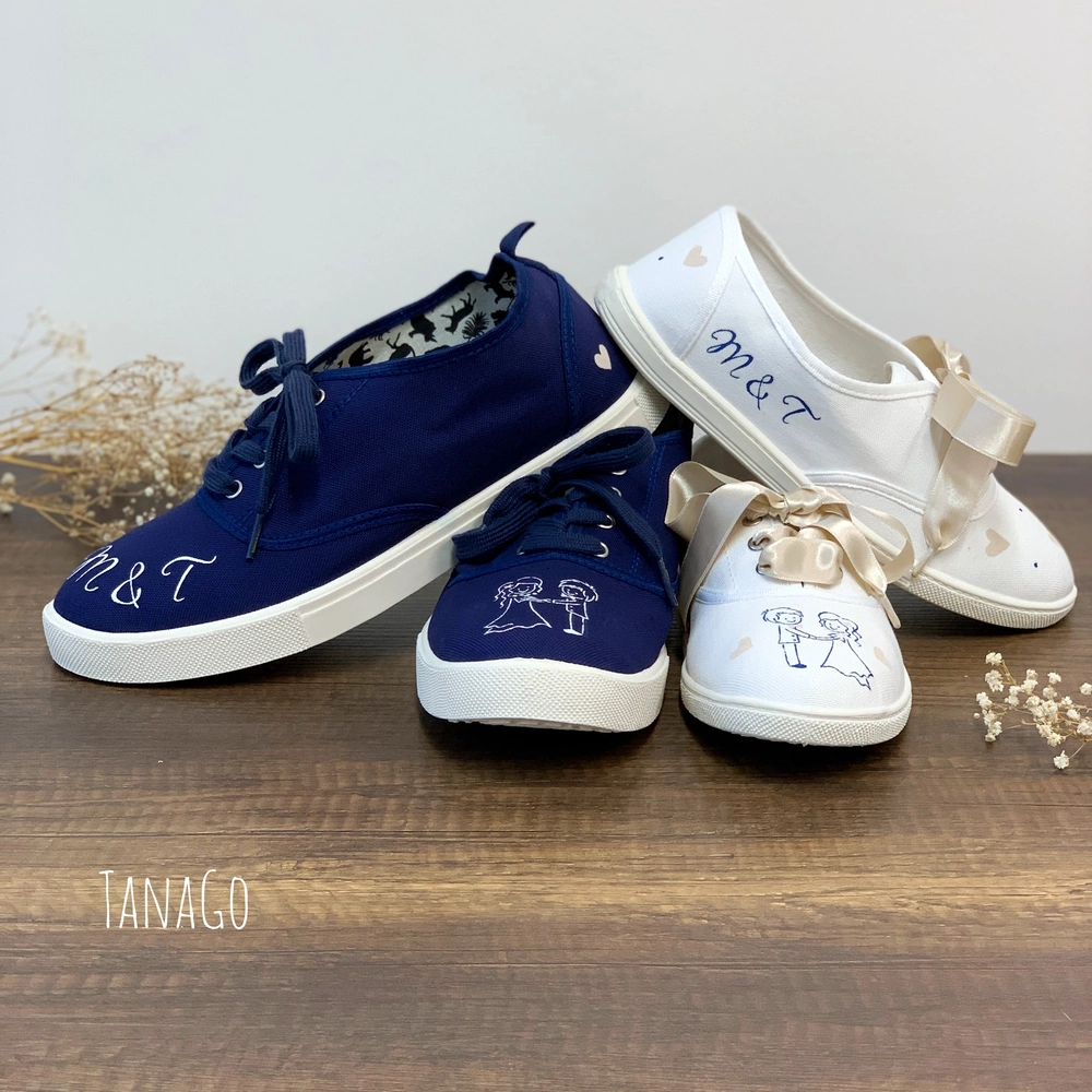 Malované tenisky párové na přírodní svatbu