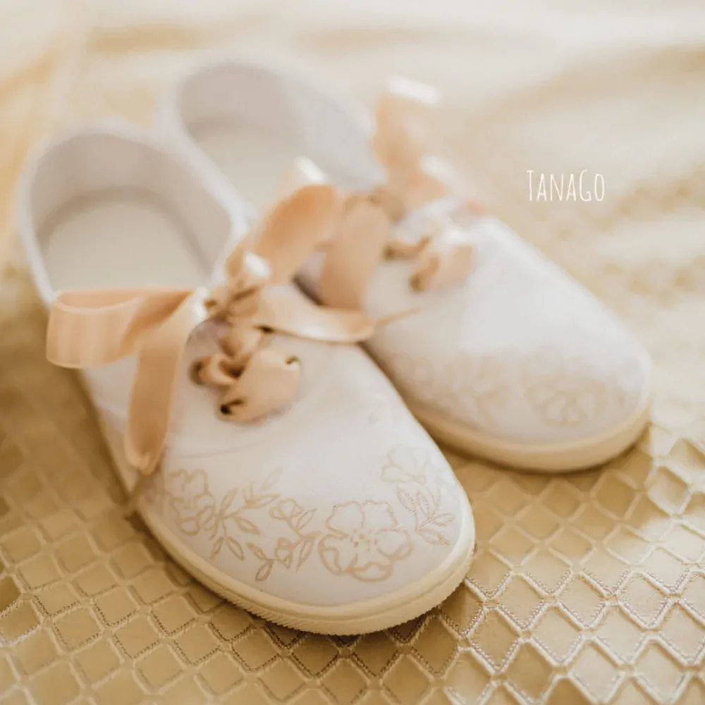 Svatební tenisky Béžová krajka