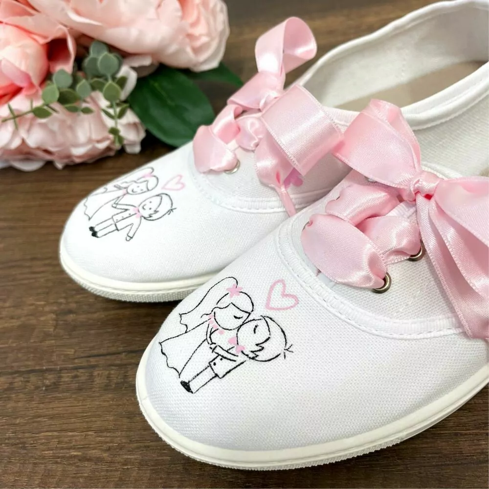 Svatební tenisky se světle růžovou