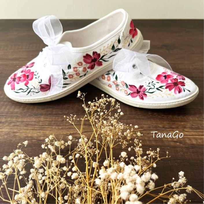 Tenisky pro nevěstu květinové