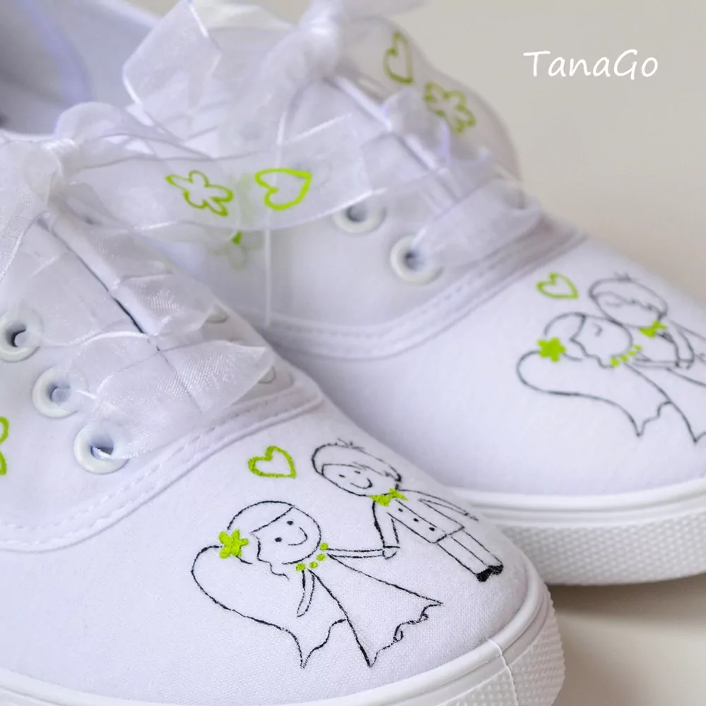 Svatební tenisky se zelenou