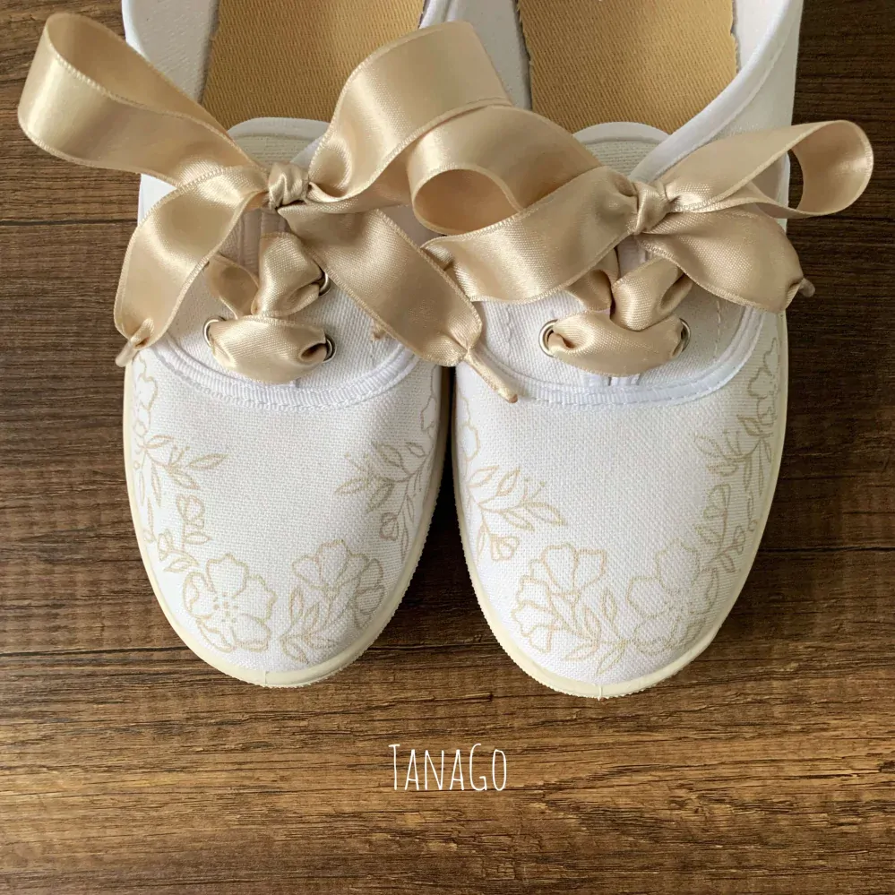 Svatební tenisky Béžová krajka