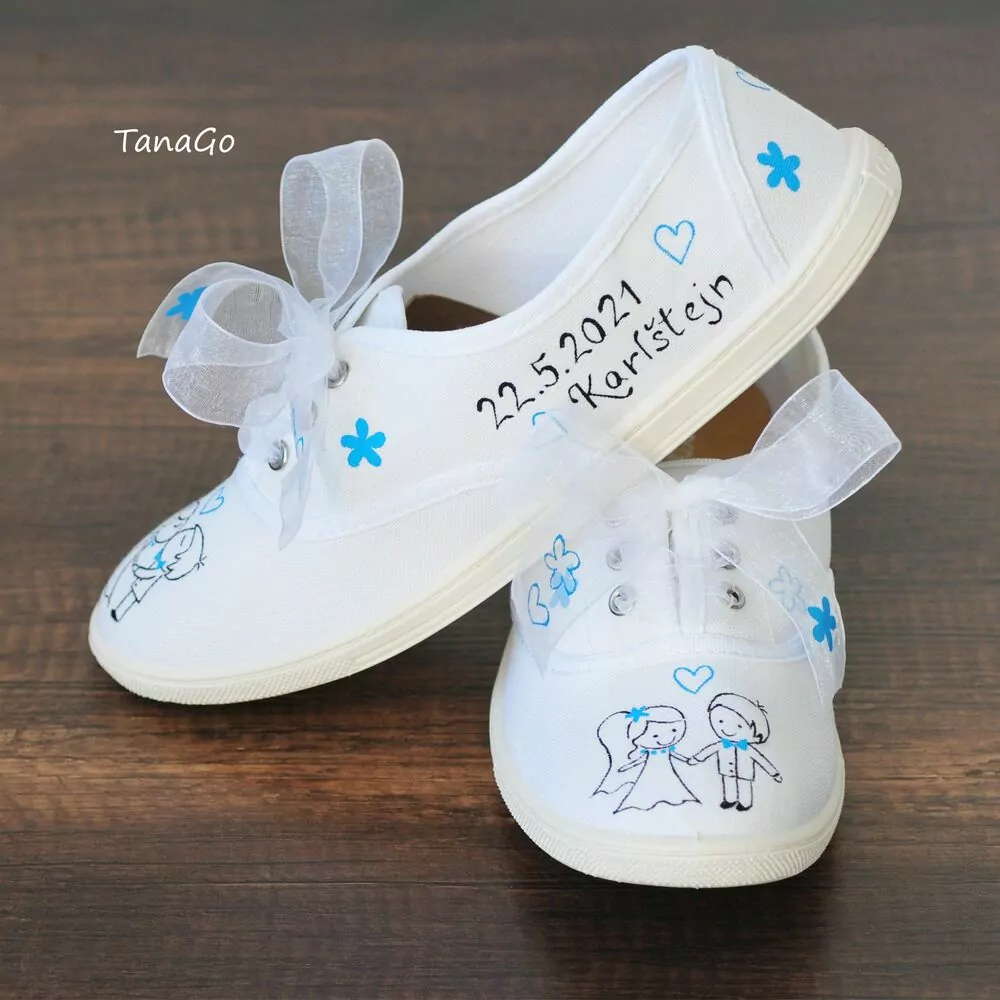 Svatební tenisky s modrou