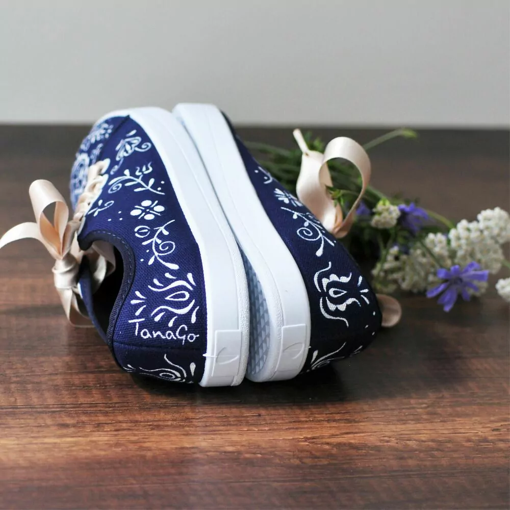 BAREFOOT folklorní tenisky Modrotisk