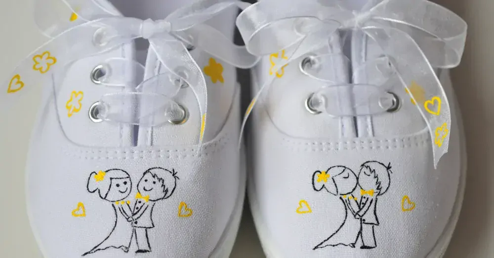 Svatební tenisky se žlutou