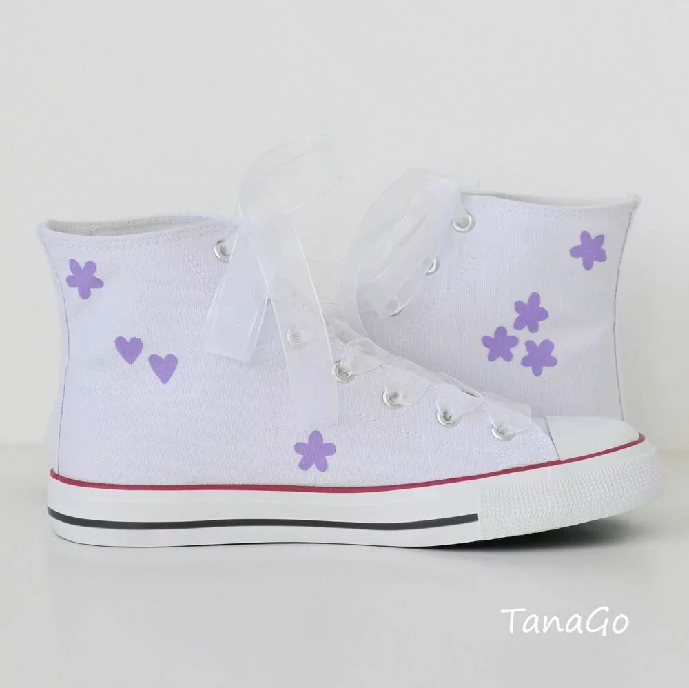 Svatební tenisky kotníkové s fialovou