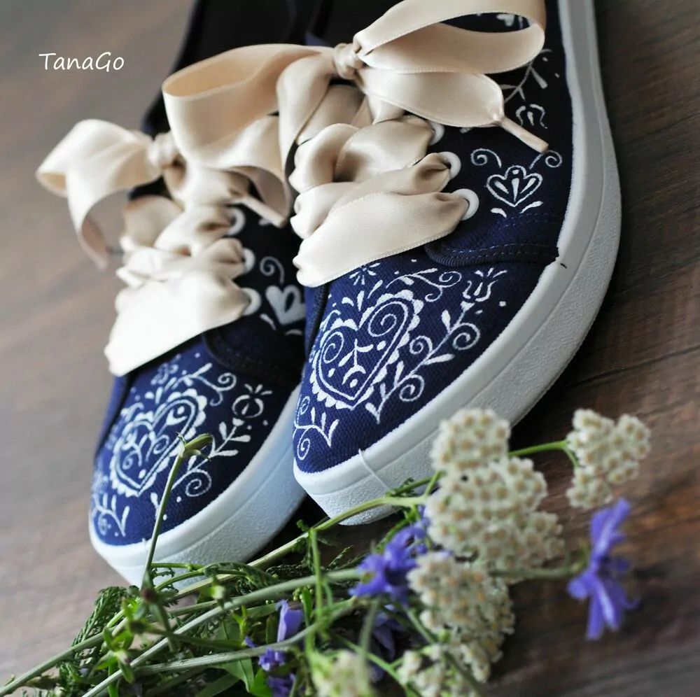 BAREFOOT folklorní tenisky Modrotisk