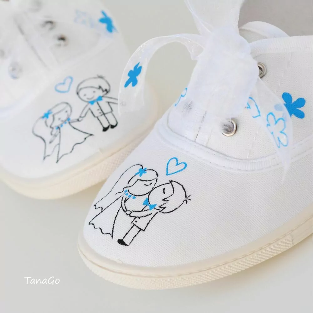 Svatební tenisky s modrou