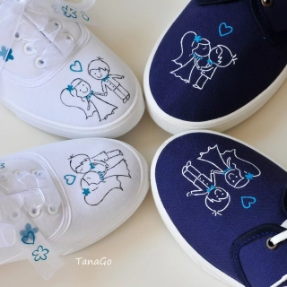 Svatební tenisky párové tyrkys