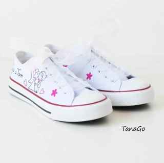 Svatební tenisky nízké s malinovou růžovou