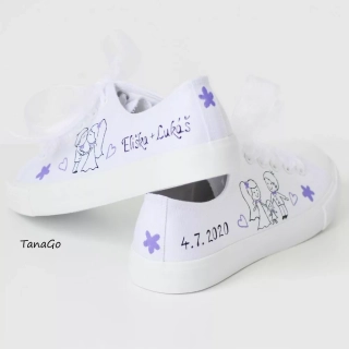 Svatební tenisky nízké s fialovou