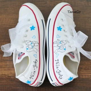 Malba na zaslané tenisky pro nevěvěstu