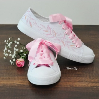 Malované tenisky Rosegold větvičky