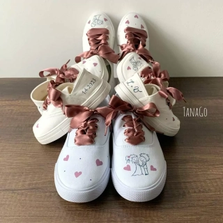 Něžné svatební tenisky starorůžová