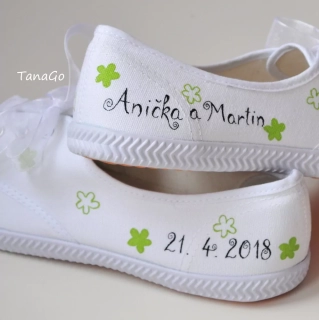 Svatební tenisky se zelenou